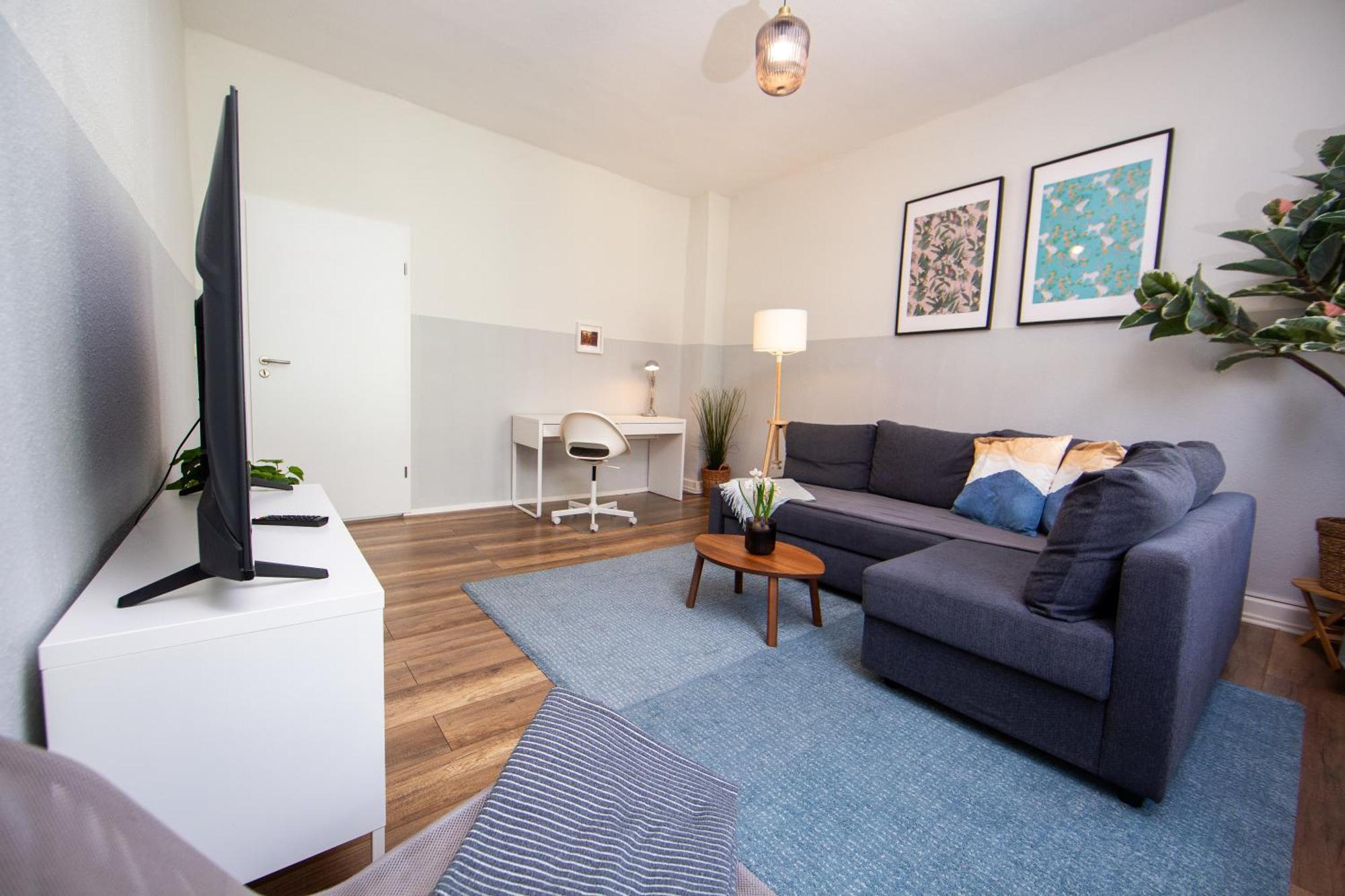 Grossraum-Apartments Mit 2Sz, Wz, Kueche, Smart-Tv, Parken, Etc Érfurt Habitación foto